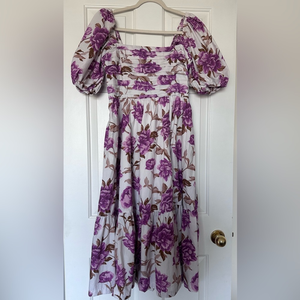 Emerson Poplin Puff Sleeve Midi Dress